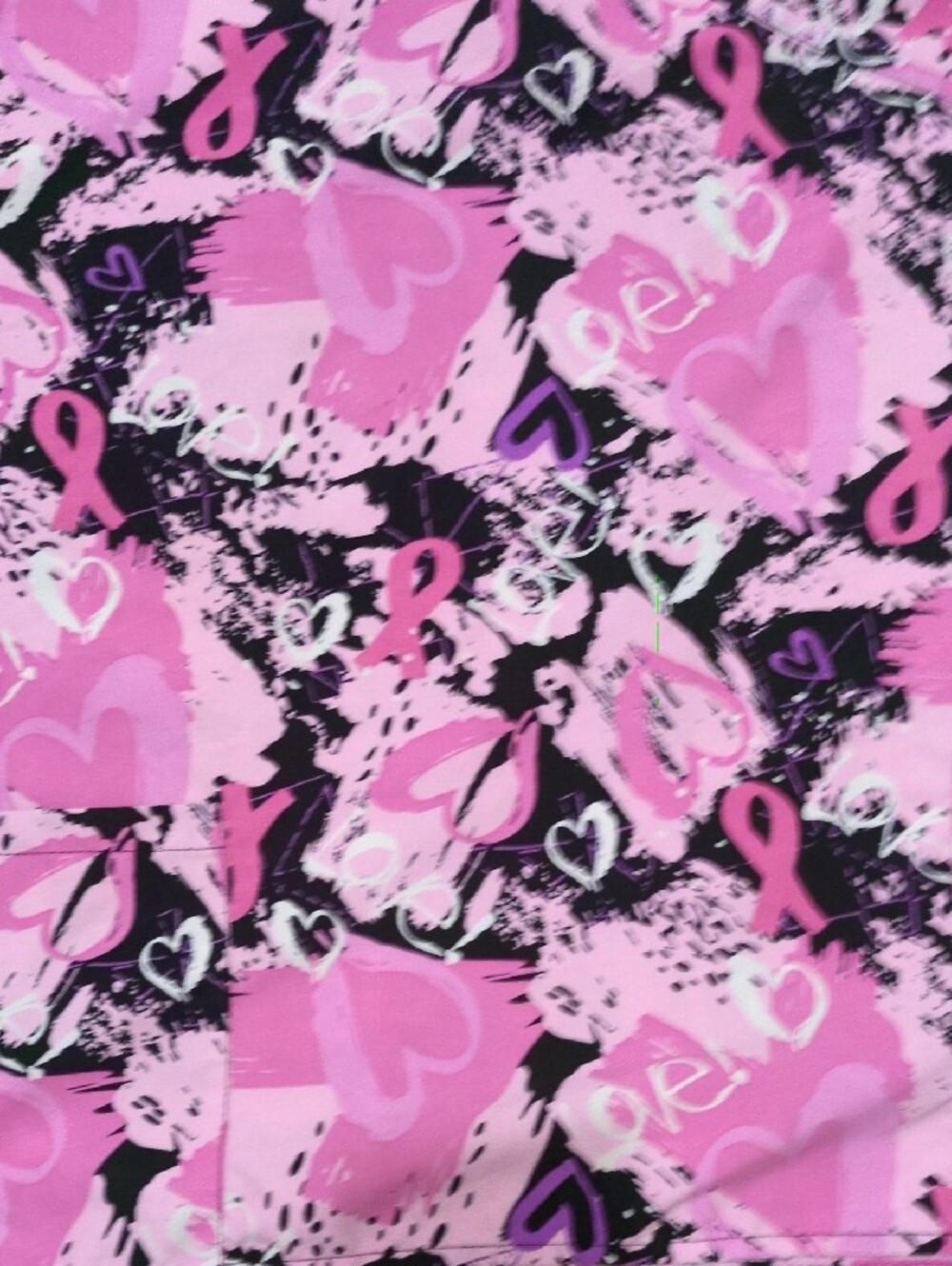 Women’s Pink Print V-Neck Scrub Top - Picture 2 of 5